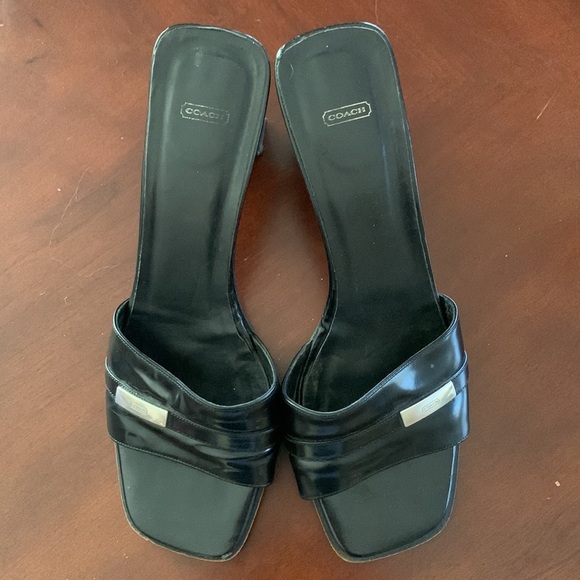 Coach Black Leather Heels - Picture 3 of 7